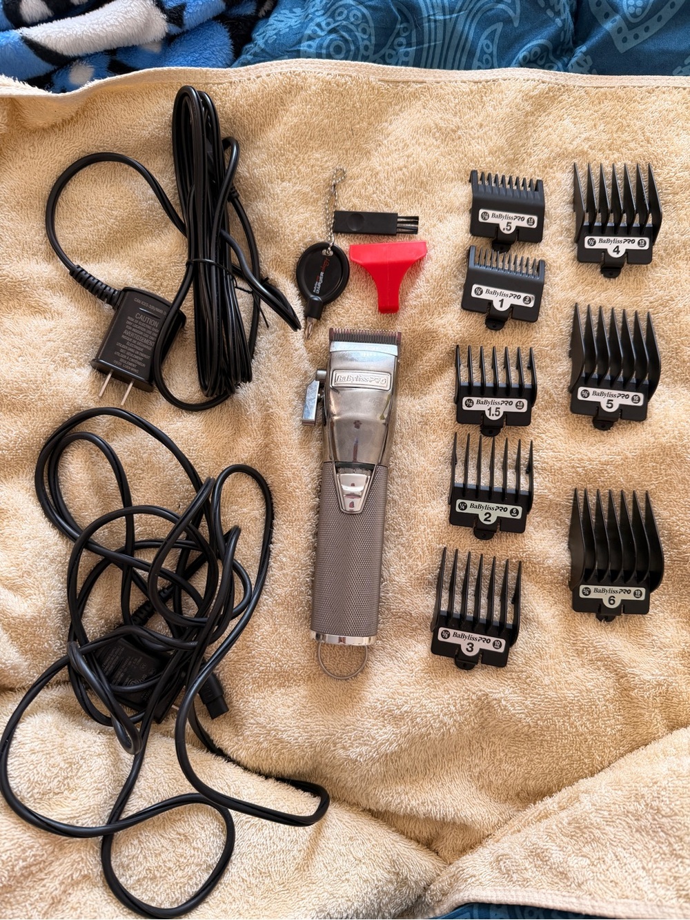 BaBylissPRO FX Silver Corded/Cordless Hair Clipper with Guards & Extra Charger